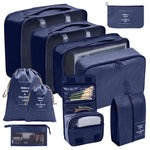 organisateur valise set de 10 pochettes bleu marine