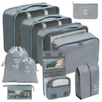 organisateur valise set de 10 pochettes gris
