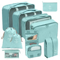 organisateur valise set de 10 pochettes turquoise