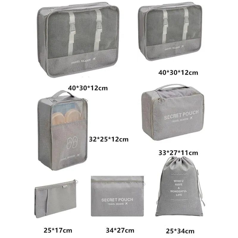 Organisateur De Voyage Vivezen 7 Pièces - Rangement Valise Pratique Et Compact