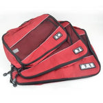organisateur de valise travelbasics rouge set de 3