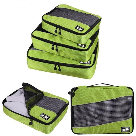 organisateur valise travelbasics set de 3 vert 