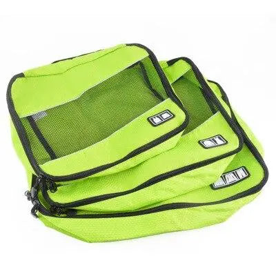 organisateur de valise travelbasics vert set de 3
