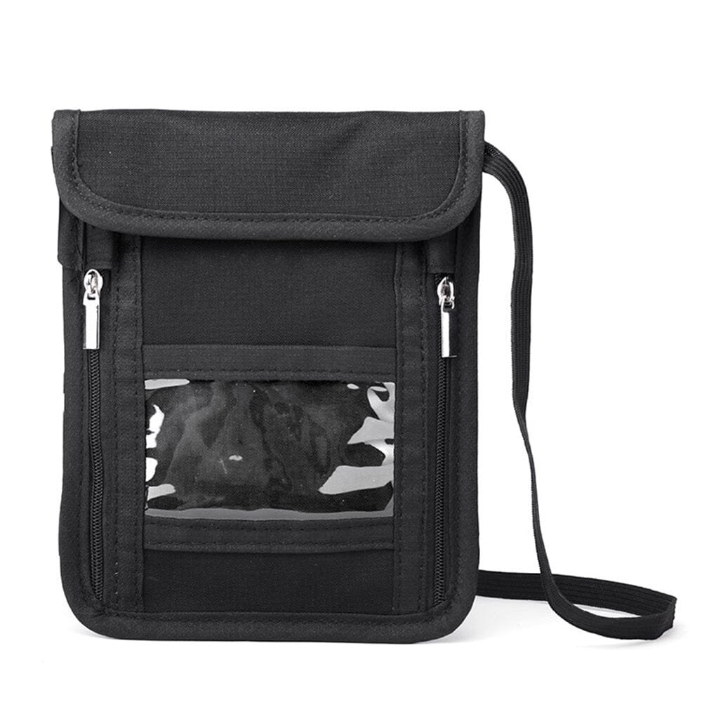 pochette tour de cou voyage femme homme noir