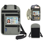 Pochette Tour De Cou Antivol RFID PREMYO – Portefeuille Voyage Sécurité, Passeport, Argent, Imperméable, Ultra-Fin Noir
