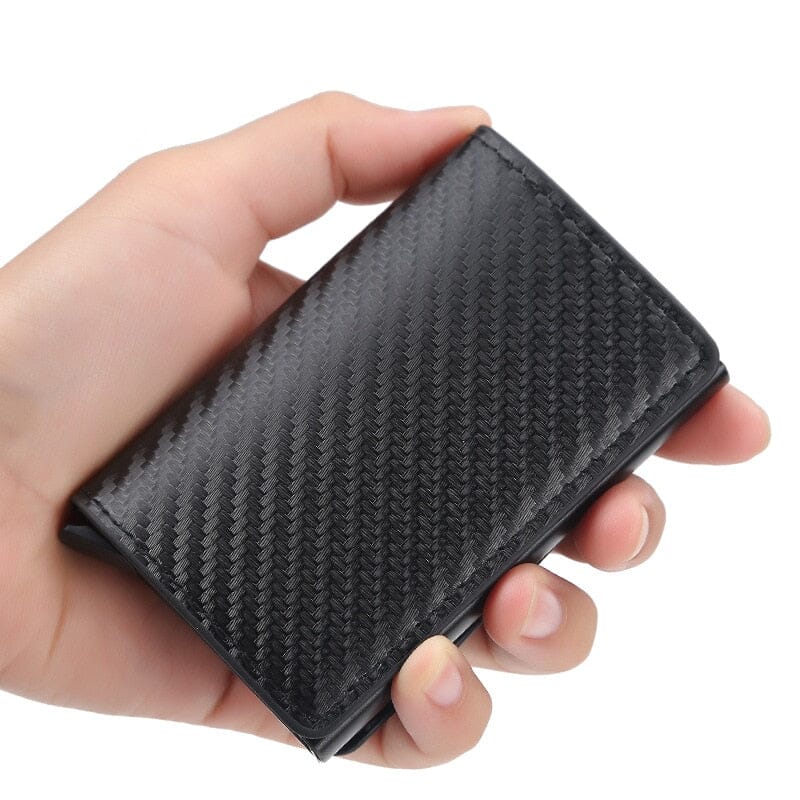 porte cartes rfid homme motif carbone