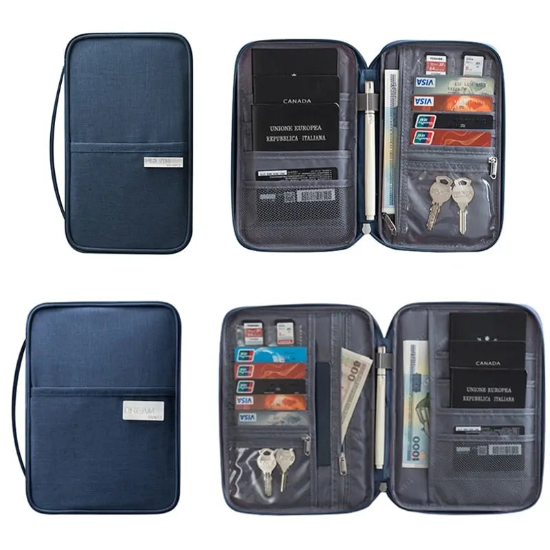 Portefeuille passeport RFID zippé - Sécurité voyage Portefeuille passeport RFID zippé - Sécurité voyage