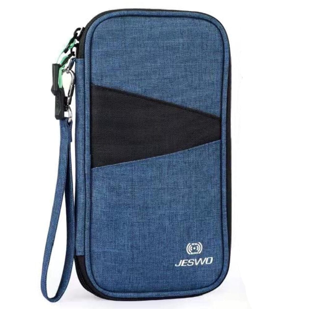 portefeuille voyage familial bleu marine