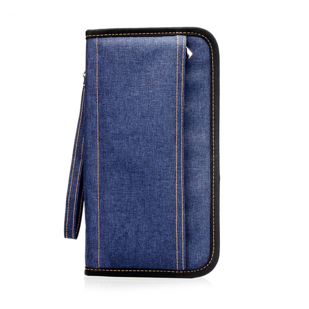 portefeuille de voyage organisateur bleu