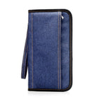 portefeuille de voyage organisateur bleu