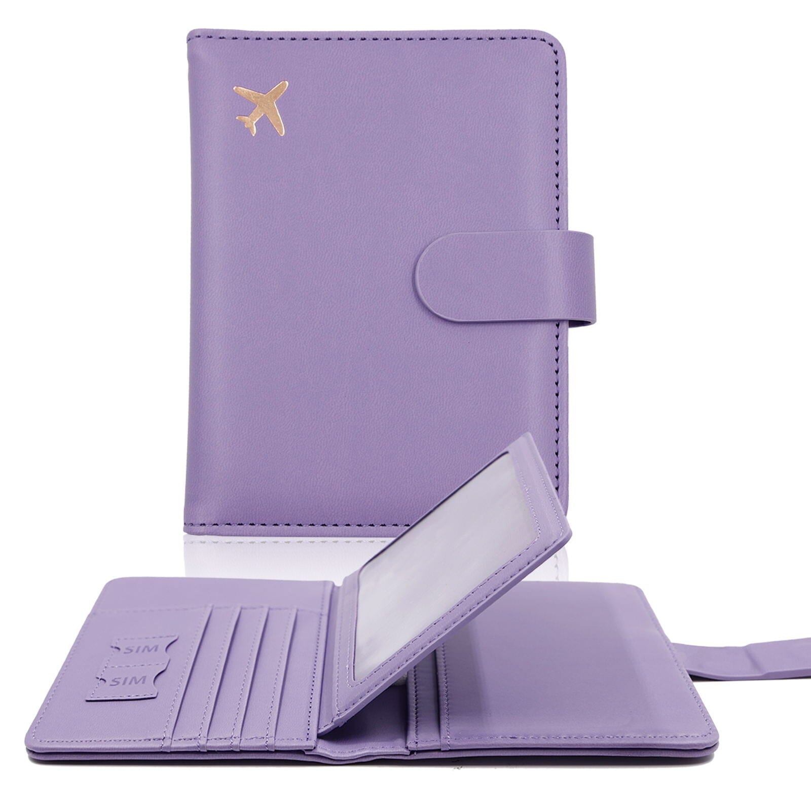 portefeuille voyage petit avion rfid violet