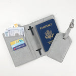 portefeuille passeport de voyage etiquette valise personnalisé ensemble