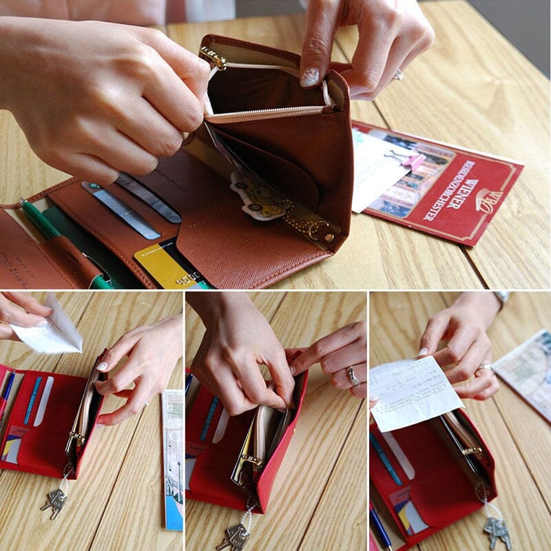 portefeuille pour femme voyage grande pochette anti rfid