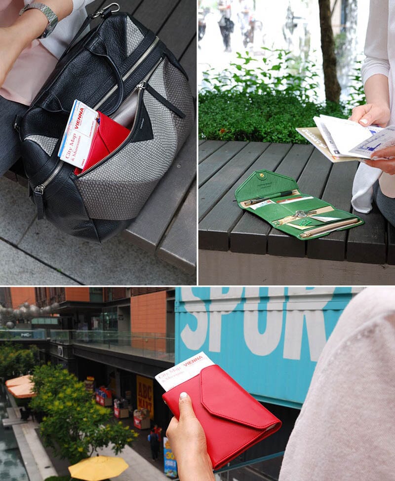 portefeuilles anti rfid voyage femme grande pochette