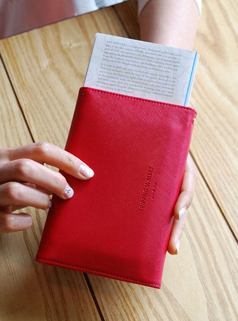 grande pochette portefeuille voyage femme anti rfid passeport