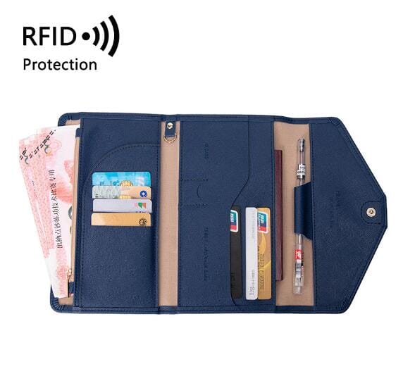 portefeuille de voyage pour femme grande pochette anti rfid