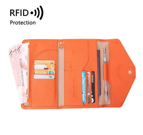 portefeuille de voyage pour femme grande pochette anti rfid sécurité