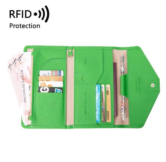 portefeuille voyage pour femme grande pochette anti rfid sécurité