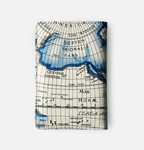 pochette pour passeport blue antique map