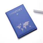etui passeport carte mappemonde bleu marine