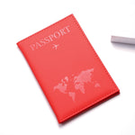 etui passeport carte mappemonde rouge