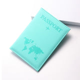etui passeport carte mappemonde turquoise