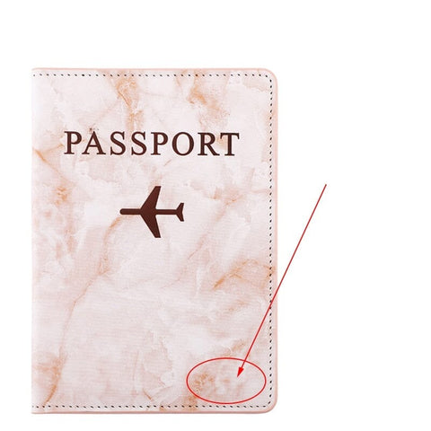 Protège Passeport Personnalisé <br>Avion Marbre