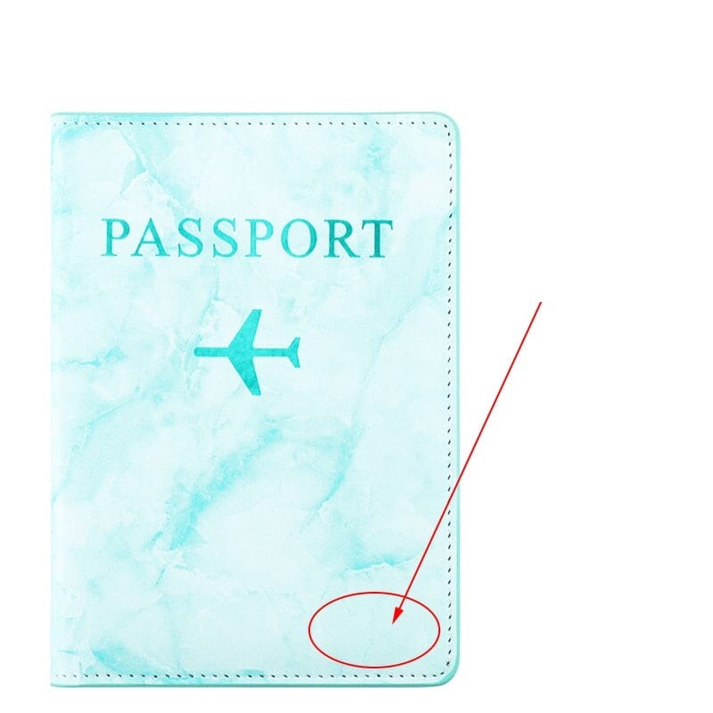 pochette passeport personnalisé avion marbre