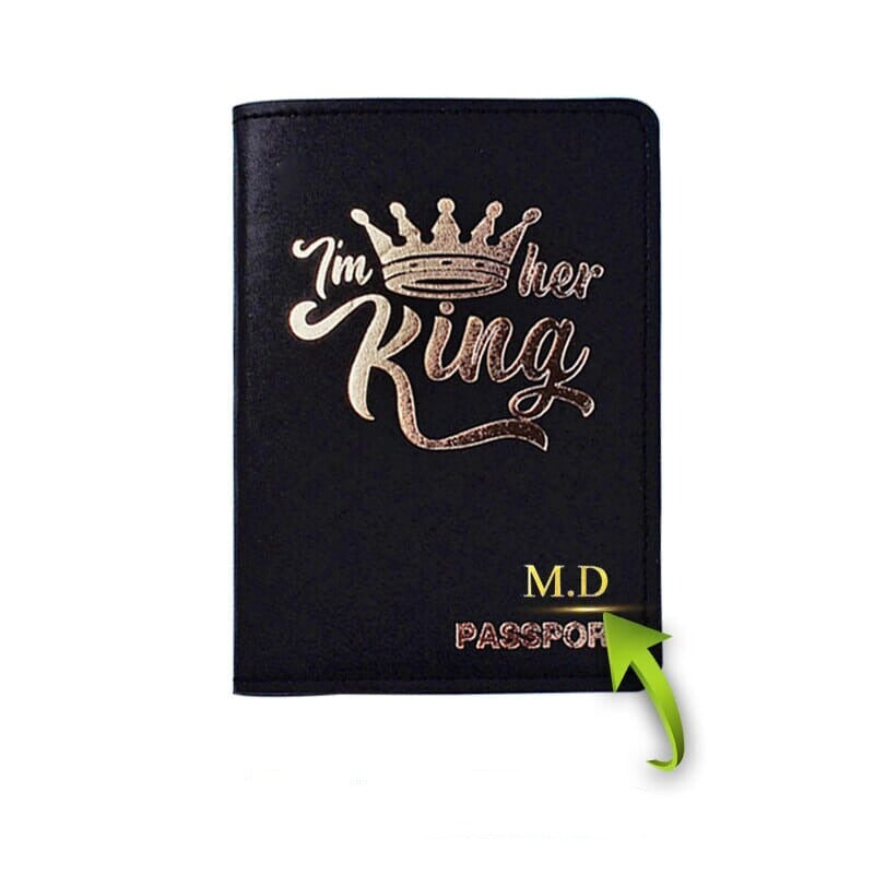 pochette passeport personnalisé couple queen king