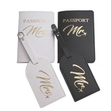 protege passeport et etiquette valise couple mr mrs