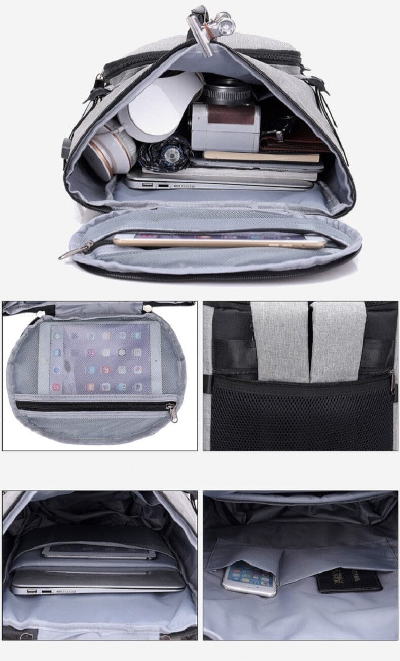 sac a dos compartiment chaussures antivol et connecté