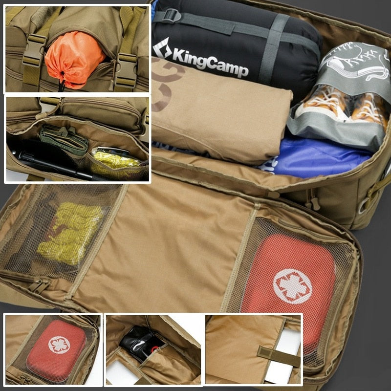 sac voyage militaire style armée 65l