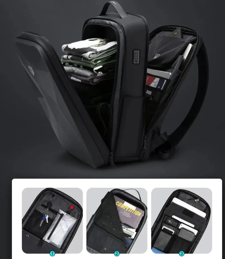 sac a dos rigide antivol usb homme