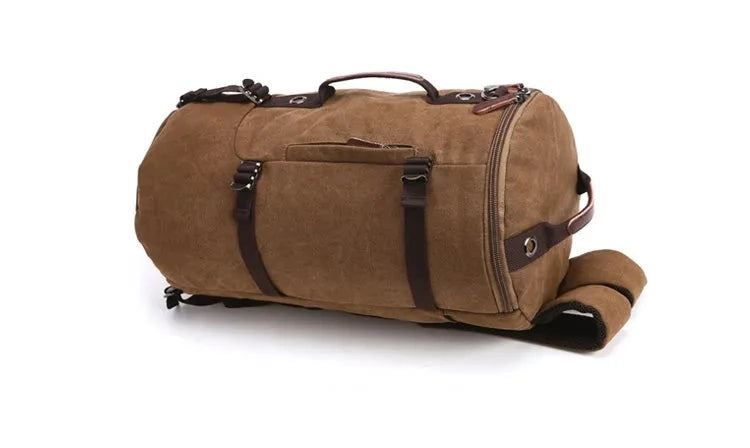 sac a dos vintage en toile canvas convertible