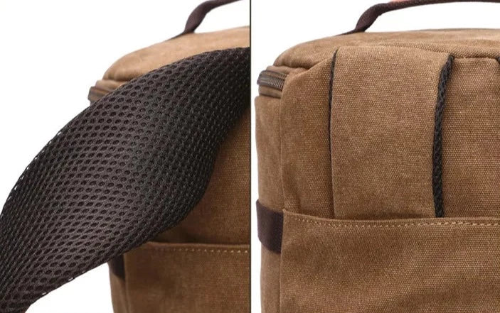 sac à dos vintage en toile canvas convertible