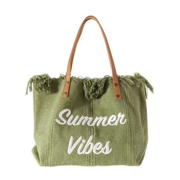 Sac de Plage Femme Tote Bag Summer Vibes Voyage Paisible