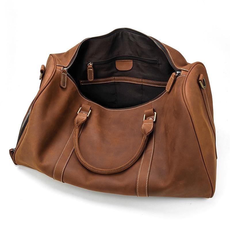 Sac de Voyage en Cuir <br>Vieilli Marron
