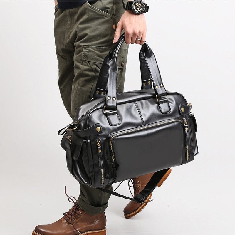 sac de voyage homme luxe retro noir