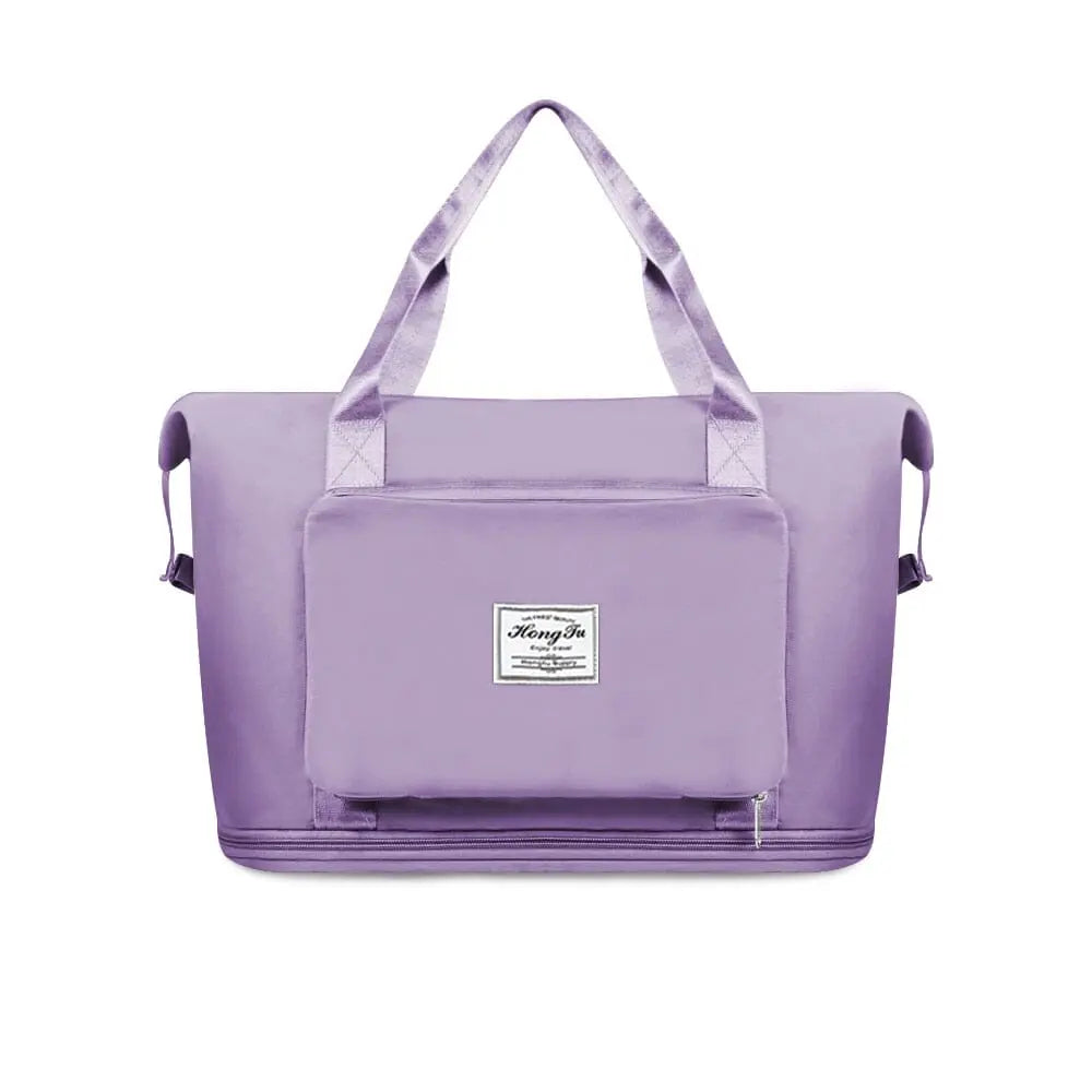 Sac De Voyage Pliable à Roulettes 74 Cm Lilas - Grand Cabas Extensible 75L, Idéal Famille Et Déplacements