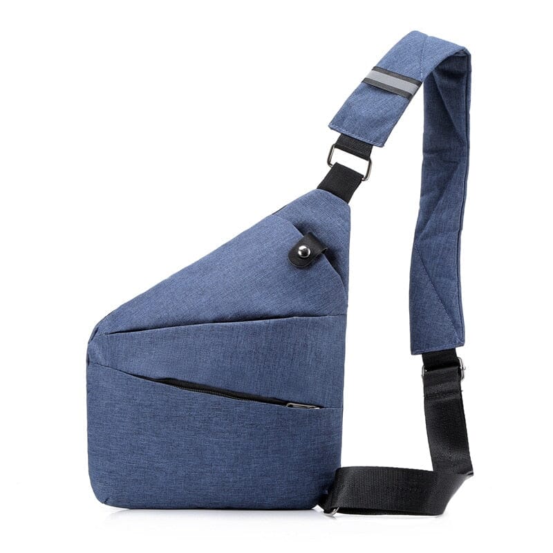 sac poitrine en nylon antivol homme bleu