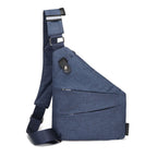 sac de poitrine en nylon antivol homme bleu