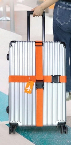 sangle de valise porte etiquette bagage avion orange