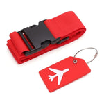 sangle valise porte etiquette bagage avion rouge