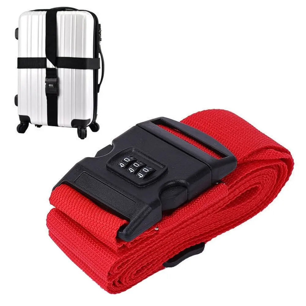 sangle pour valise avec code code 3 chiffres en croix rouge