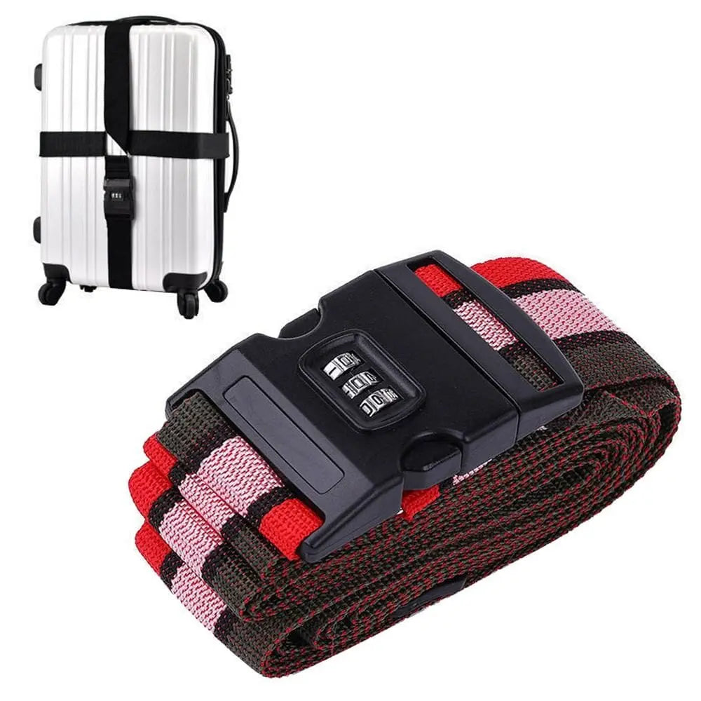 sangle pour valise avec code code 3 chiffres en croix tricolore