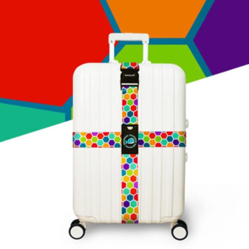 sangle pour valise mosaique colorée