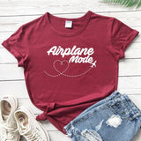 t-shirt de voyage avion femme airplane mode