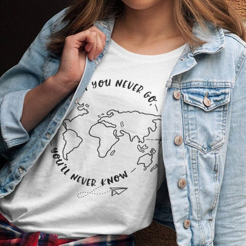 tee shirt voyage femme if you never go you will never know