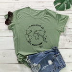 t shirt voyage femme if you never go you will never know kaki