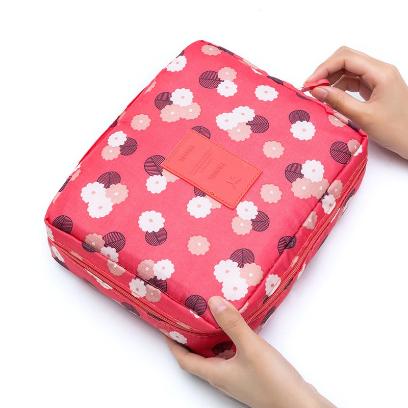 trousse de maquillage de voyage fleurs